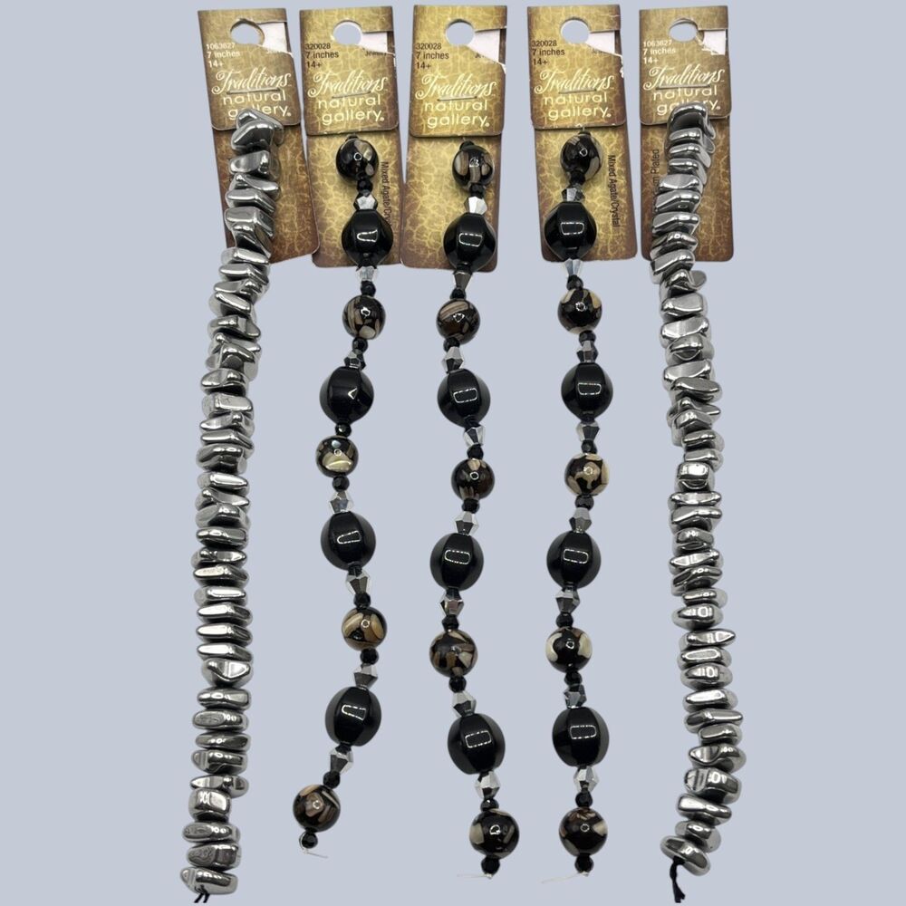 LOT Beads Agate Crystal Rhodium Plated Hematite Nugget Jewelry Crafts Black